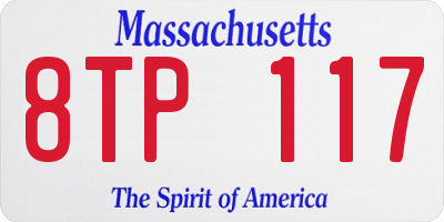 MA license plate 8TP117