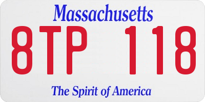 MA license plate 8TP118
