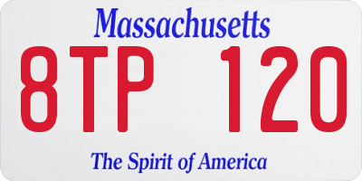 MA license plate 8TP120
