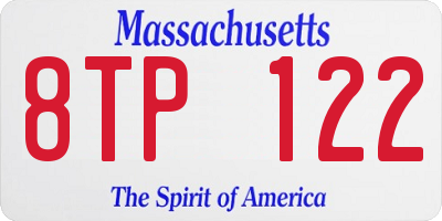 MA license plate 8TP122