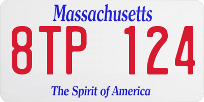 MA license plate 8TP124