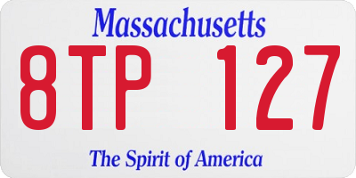 MA license plate 8TP127