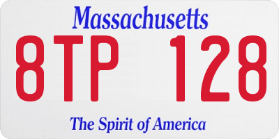 MA license plate 8TP128