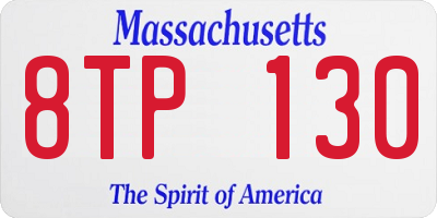 MA license plate 8TP130