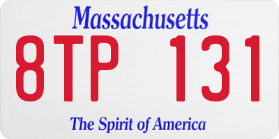 MA license plate 8TP131
