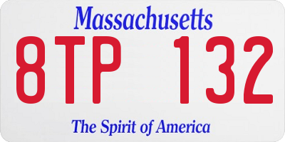 MA license plate 8TP132