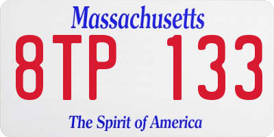 MA license plate 8TP133