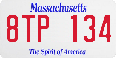 MA license plate 8TP134