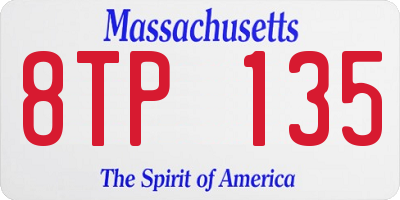 MA license plate 8TP135