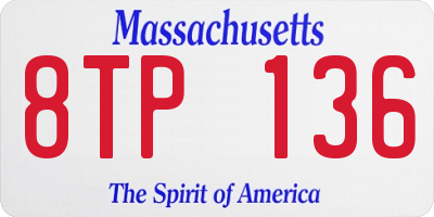 MA license plate 8TP136