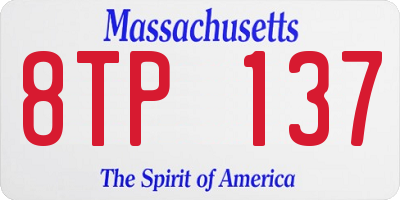 MA license plate 8TP137