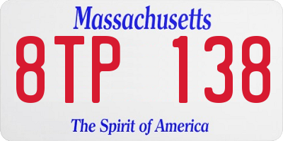 MA license plate 8TP138