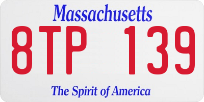 MA license plate 8TP139