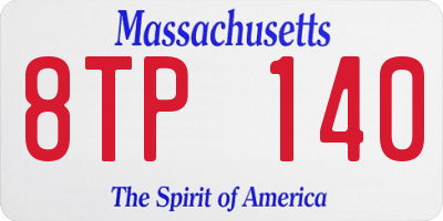 MA license plate 8TP140