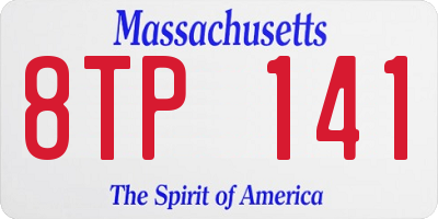 MA license plate 8TP141