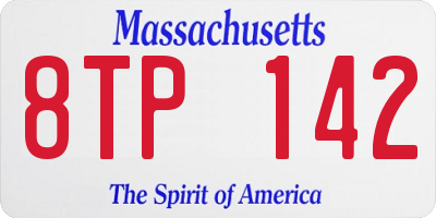 MA license plate 8TP142