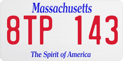MA license plate 8TP143