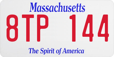 MA license plate 8TP144
