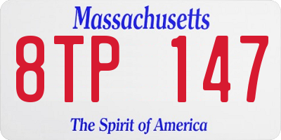 MA license plate 8TP147