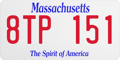 MA license plate 8TP151