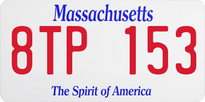 MA license plate 8TP153