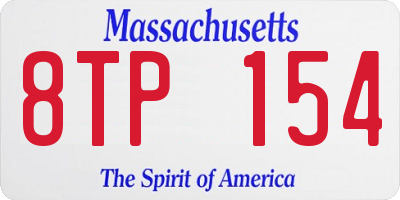 MA license plate 8TP154
