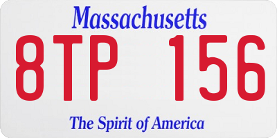 MA license plate 8TP156