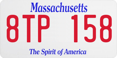 MA license plate 8TP158