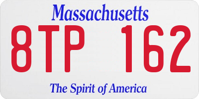 MA license plate 8TP162