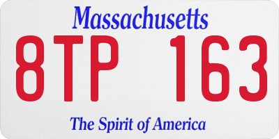 MA license plate 8TP163
