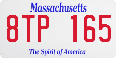 MA license plate 8TP165