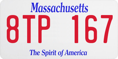 MA license plate 8TP167