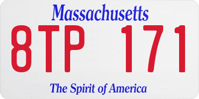 MA license plate 8TP171