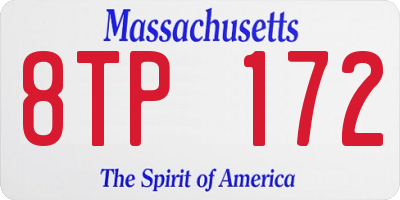 MA license plate 8TP172
