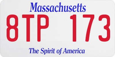 MA license plate 8TP173