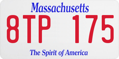 MA license plate 8TP175