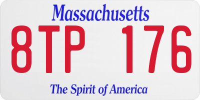 MA license plate 8TP176