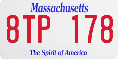 MA license plate 8TP178