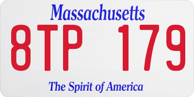 MA license plate 8TP179