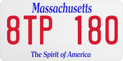 MA license plate 8TP180