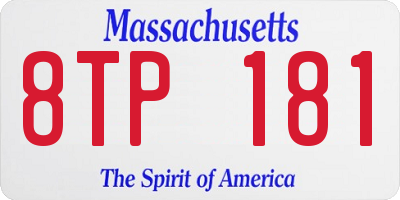 MA license plate 8TP181