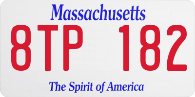 MA license plate 8TP182