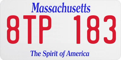 MA license plate 8TP183