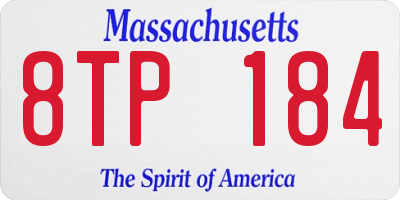 MA license plate 8TP184