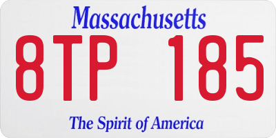 MA license plate 8TP185