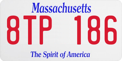 MA license plate 8TP186