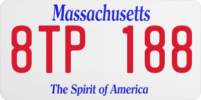 MA license plate 8TP188