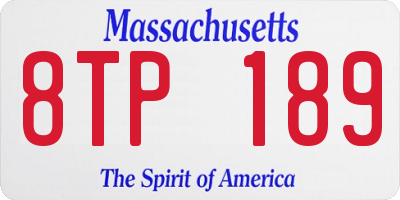 MA license plate 8TP189