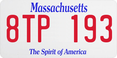 MA license plate 8TP193