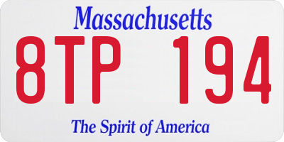 MA license plate 8TP194